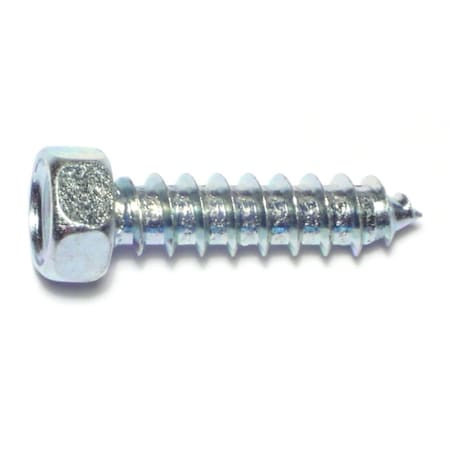 Midwest Fastener Sheet Metal Screw, 3/8" x 1-1/2 in, Zinc Plated Steel Flange Hex Head External Hex Drive, 8 PK 67714